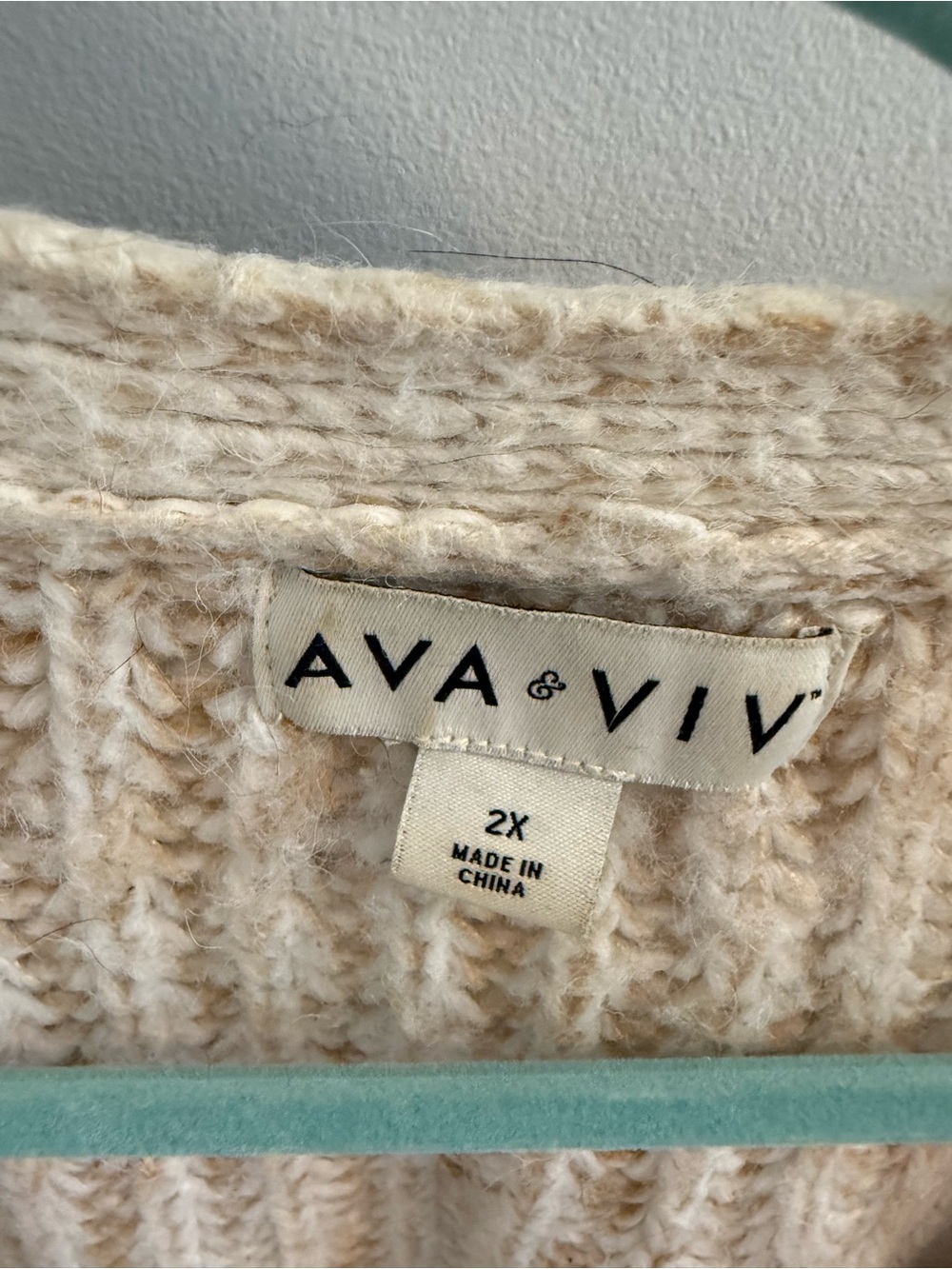 Ava & Viv Oatmeal Cable-Knit Button Cardigan - Picture 2 of 3